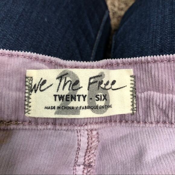 We The Free Sun Chaser Button Fly High Waist Lavender Cords 26 - Picture 9 of 11